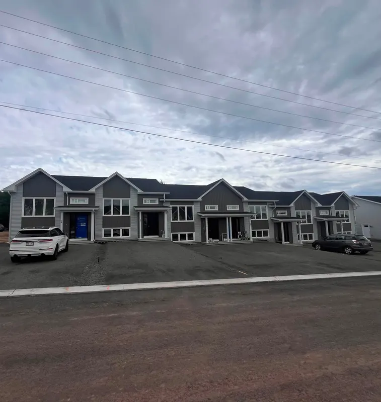 Completed multi-unit townhouse building